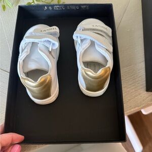 White and Gold Versace baby / toddler sneaker size 5